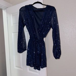 Sequin mini wrap dress